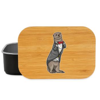 Otter Bräutigam Fliege Hochzeit - Lunch Box - Schwarz - Vorne