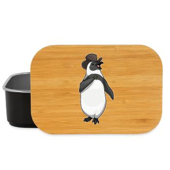 Pinguin Bräutigam Ehering Hochzeit - Lunch Box - Schwarz - Vorne