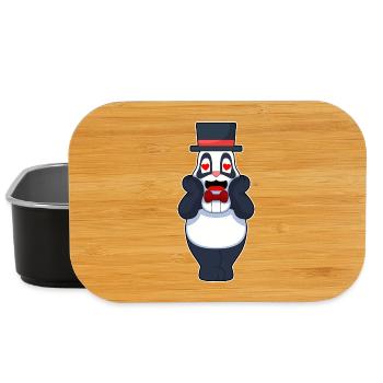 Panda Groom Heart Wedding - Lunch Box - black - Front
