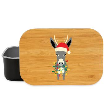 Donkey Elf Noël Drôle Cadeau - Boîte à goûter - noir - Devant
