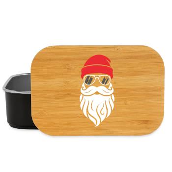 Cooler Santa Bart Design Weihnachtsmann Hipster - Lunch Box - Schwarz - Vorne
