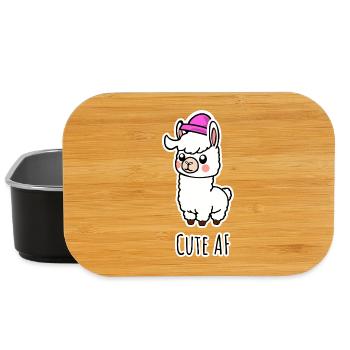Cute AF Lama Baby oder Alpaka - Lunch Box - Schwarz - Vorne