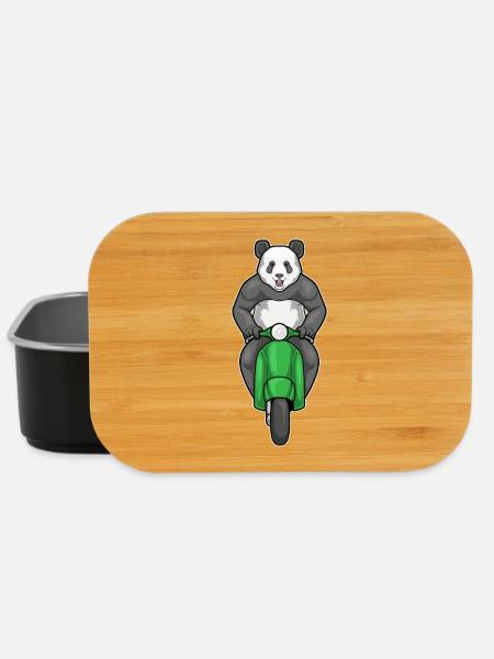 Panda Motorroller - Lunch Box - Schwarz