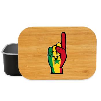 Senegal Flag Hand - Lunch Box - black - Front