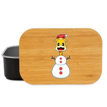Giraffe Christmas Snowman - Lunch Box - black - Front