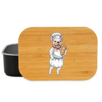 Französische Bulldogge Bäcker Brot Backen - Lunch Box - Schwarz - Vorne