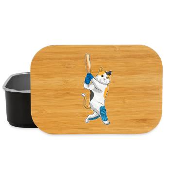 Katze Cricket Cricketschläger - Lunch Box - Schwarz - Vorne