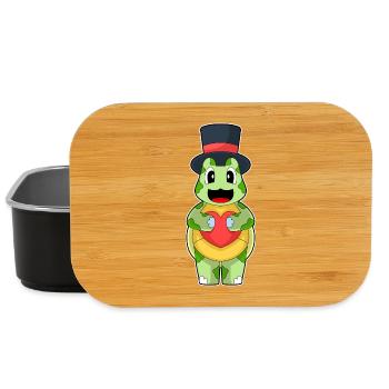Turtle Groom Heart Wedding - Lunch Box - black - Front