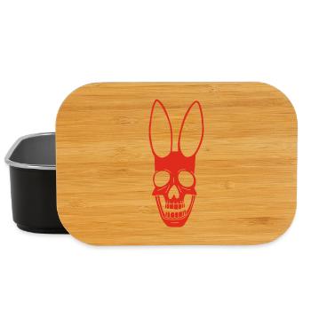 Red Rabbit Skull - Lunch Box - black - Front