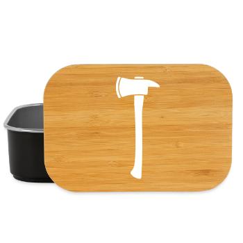 Firefighter Axe Hatchet Silhouette Vector - Lunch Box - black - Front
