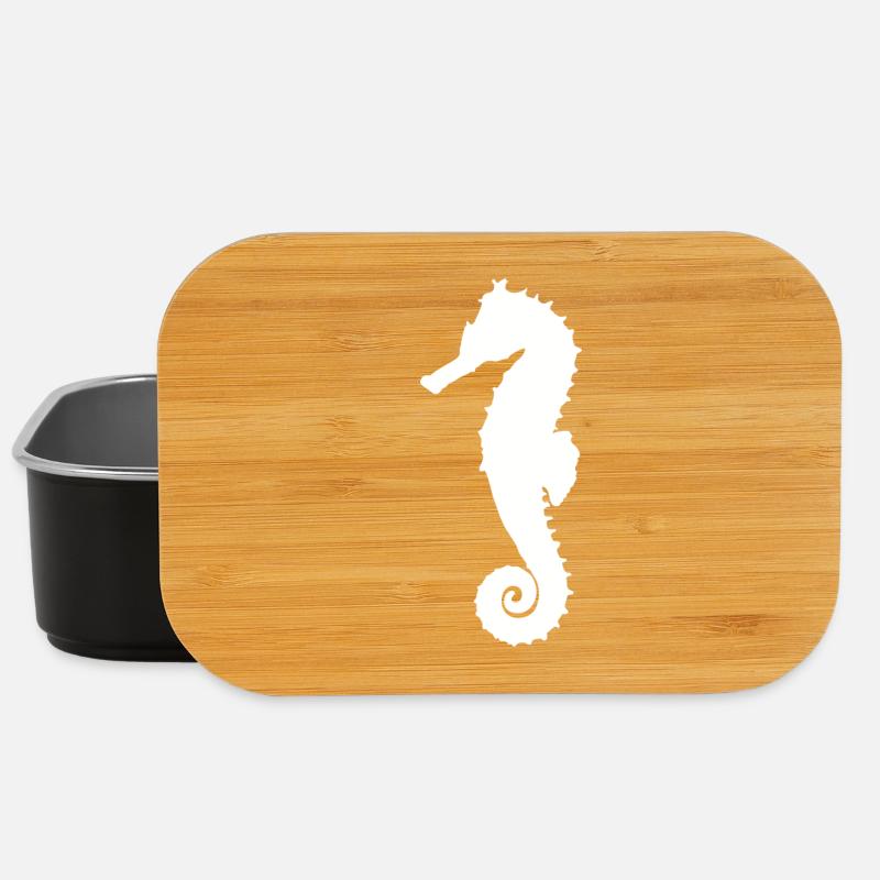 Seahorse white - Lunch Box - black