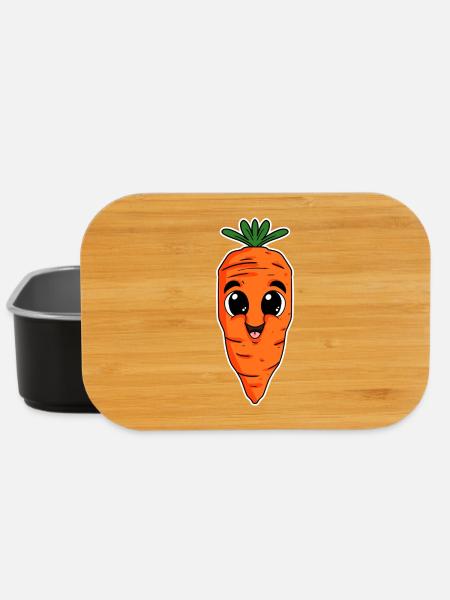 Carotte végétalienne Carotte Carotte Carottes - Boîte à goûter - noir