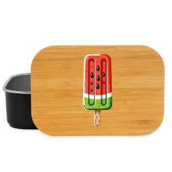 Watermelon Ice Cream Motif, Fresh Summer Motif - Lunch Box - black - Front