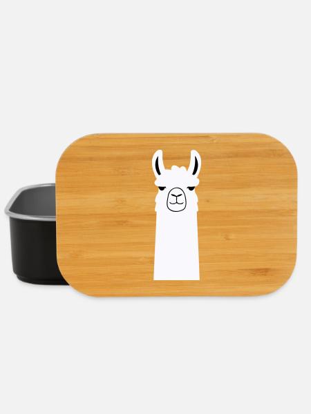 Adorable lama de dessin animé - Boîte à goûter - noir
