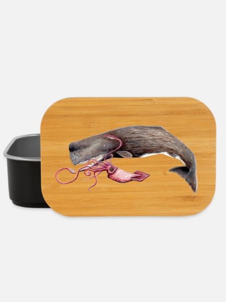 Mit Tintenfisch Pottwal - Pottwal - Cachalot - Lunch Box - Schwarz