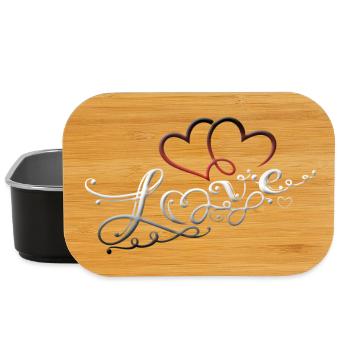 Two hearts with love and infinity symbol - Lunch Box - black - Front