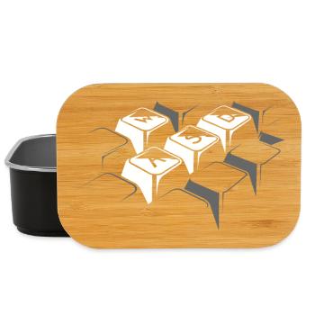 wasd gaming games game keyboard gamer pc icon - Lunch Box - black - Front
