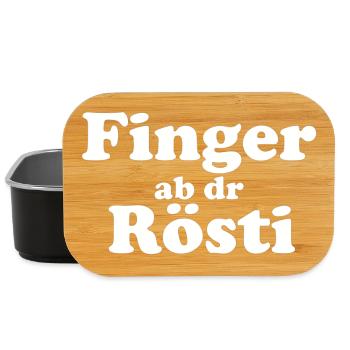 Finger ab dr Rösti – Lustiges Berndeutsch Motiv - Lunch Box - Schwarz - Vorne