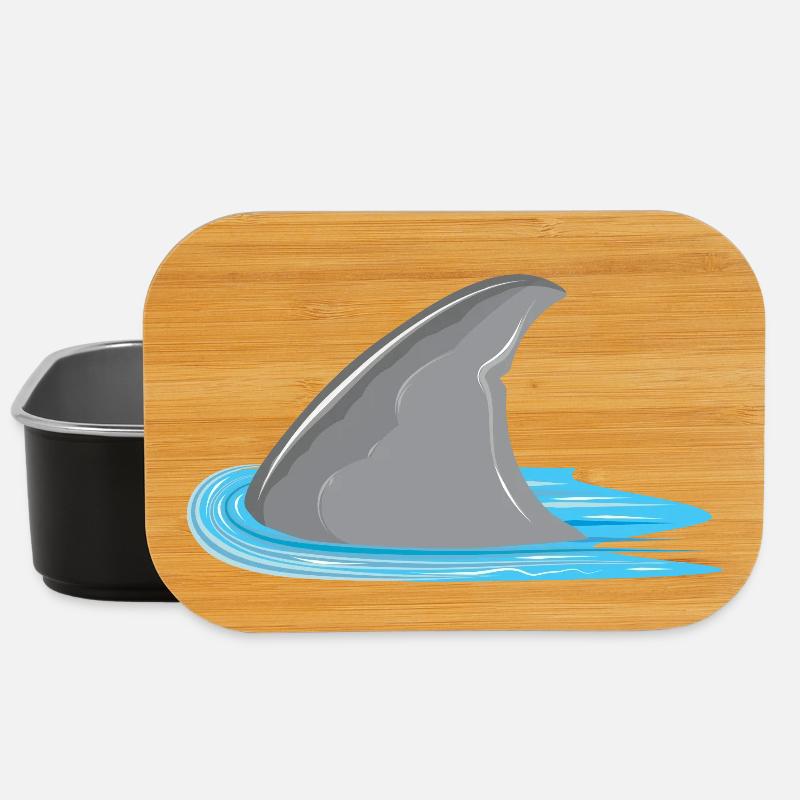 Requin en vue! Aileron de requin dans la mer - Boîte à goûter - noir
