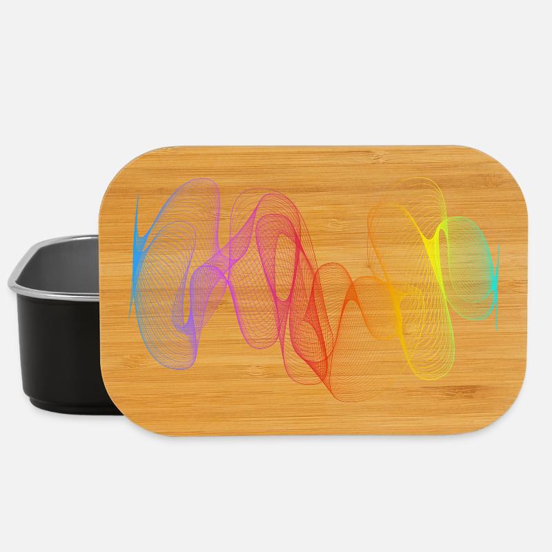 Abstract Lines Design 02 - Lunch Box - black