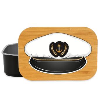 Captain's hat for the captain on his ship - Lunch Box - black - Front