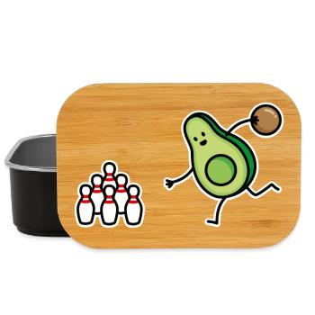 Lustige Avocado Bowling, Bowler, kegeln, Kegler - Lunch Box - Schwarz - Vorne