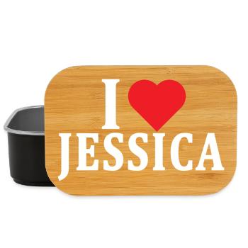 T-Shirt Ich liebe Jessica T-Shirt Geschenkidee - Lunch Box - Schwarz - Vorne