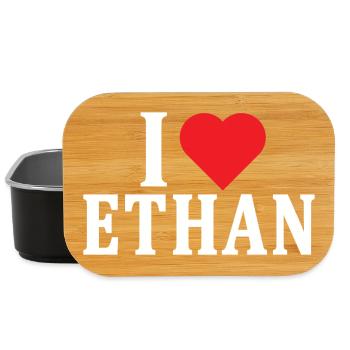 T-Shirt I love Ethan T-Shirt Geschenkidee - Lunch Box - Schwarz - Vorne