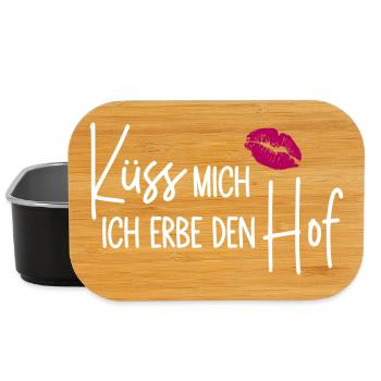 Küss mich Ich erbe den Hof - Hoferbe - Hoferbin - Lunch Box - Schwarz - Vorne