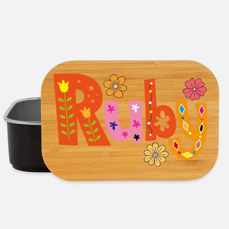 Personalisierter Ruby-Name - Lunch Box - Schwarz