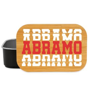 Abraham T-Shirt mit gestapeltem Text Geschenkidee - Lunch Box - Schwarz - Vorne