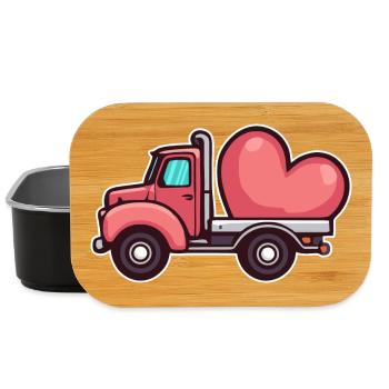 Camion avec coeur Saint-Valentin - Boîte à goûter - noir - Devant