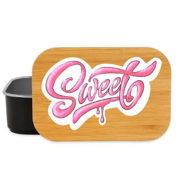 Sweet Pink Glitter Hand Lettered Design - Lunch Box - black - Front