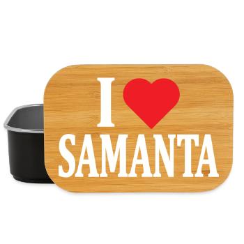 t-shirt I love Samanta t-shirt idée cadeau - Boîte à goûter - noir - Devant