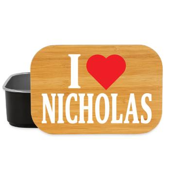 t-shirt I love Nicholas t-shirt gift idea - Lunch Box - black - Front