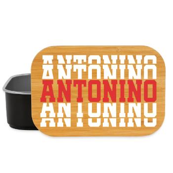 t-shirt Antonino stacked text gift t-shirt - Lunch Box - black - Front