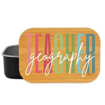 Geography Teacher Schule Danke Geschenk - Lunch Box - Schwarz - Vorne