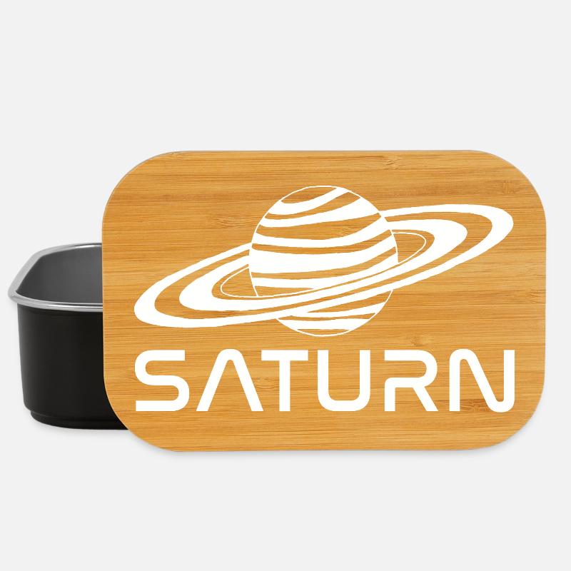 Weißer Saturn Planet - Lunch Box - Schwarz