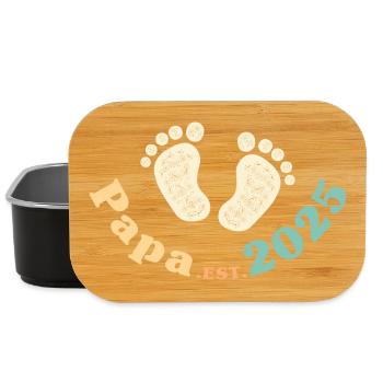 Papa Est 2025 Retro Ich werde Vater - Lunch Box - Schwarz - Vorne