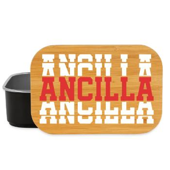 Fille Nom Ancilla empilé idée cadeau - Boîte à goûter - noir - Devant