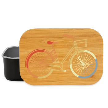 Vélo Line Art Vintage - Boîte à goûter - noir - Devant
