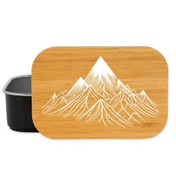 Berge in Fineline Stil, minimalistisch und elegant - Lunch Box - Schwarz - Vorne