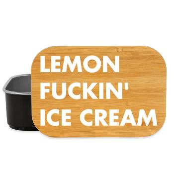 Zitronen Eis - weisser Schriftzug - Lunch Box - Schwarz - Vorne
