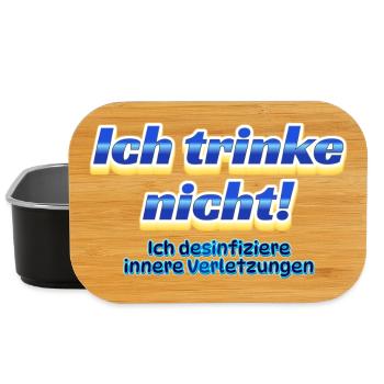 Ich trinke nicht – Ich desinfiziere innere Verletz - Lunch Box - Schwarz - Vorne