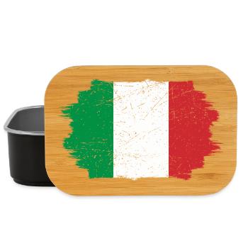 Italian Flag Brush Stroke - Lunch Box - black - Front
