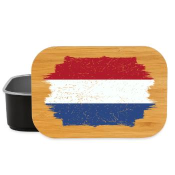 Brush Stroke Dutch Flag Art Print - Lunch Box - black - Front