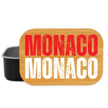 Drapeau monégasque, fierté monégasque - Boîte à goûter - noir - Devant