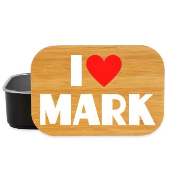 I love Mark Red Heart Romantic Name Fan - Lunch Box - black - Front