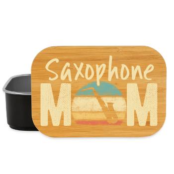Saxophone Maman Rétro Vintage Marching Band Design - Boîte à goûter - noir - Devant