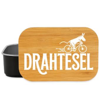 Drahtesel Lustiger Esel Auf Fahrrad Design - Lunch Box - Schwarz - Vorne